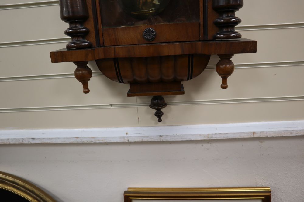 A Vienna-style regulator wall clock, height 128cm